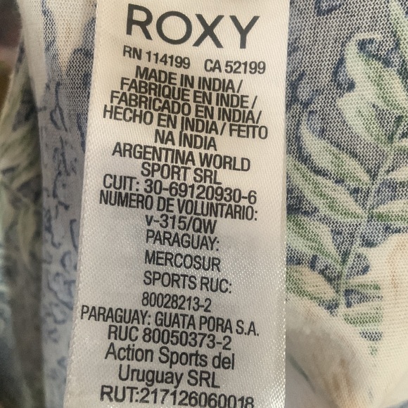 ROXY GIRL THE CLOUDS SHORT SLEEVE DRESS BLUE FLORAL PRINT DRESS size 14 - Picture 8 of 8